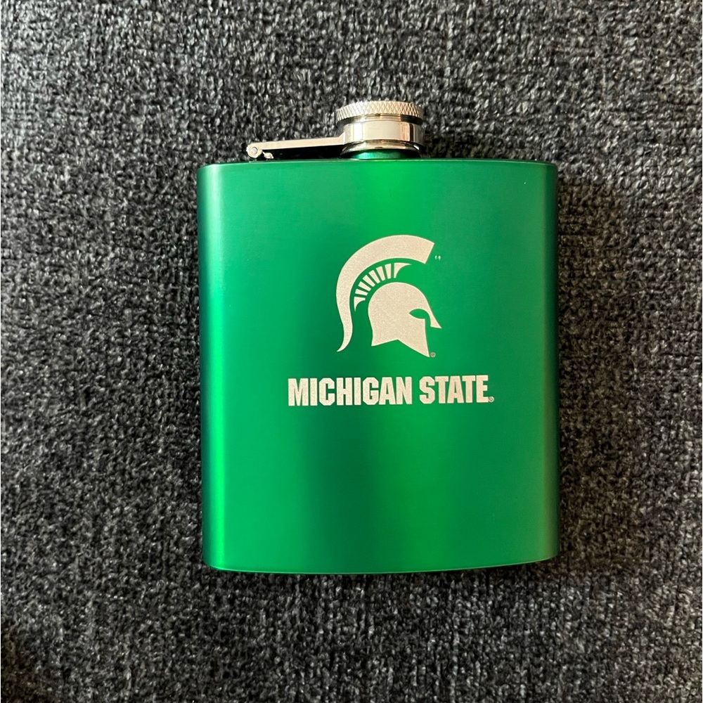 Michigan State flask